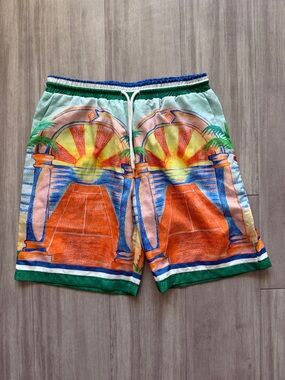 Casablanca Sunset Arch Graphic Terry Shorts - Multicolor (Large)